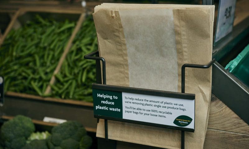 Morrisons reintroduces paper bags to cut down on plastic waste