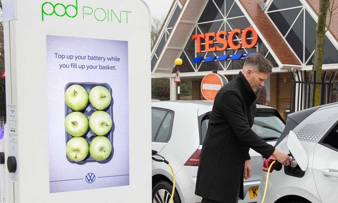 Tesco installs EV chargers at 500 stores