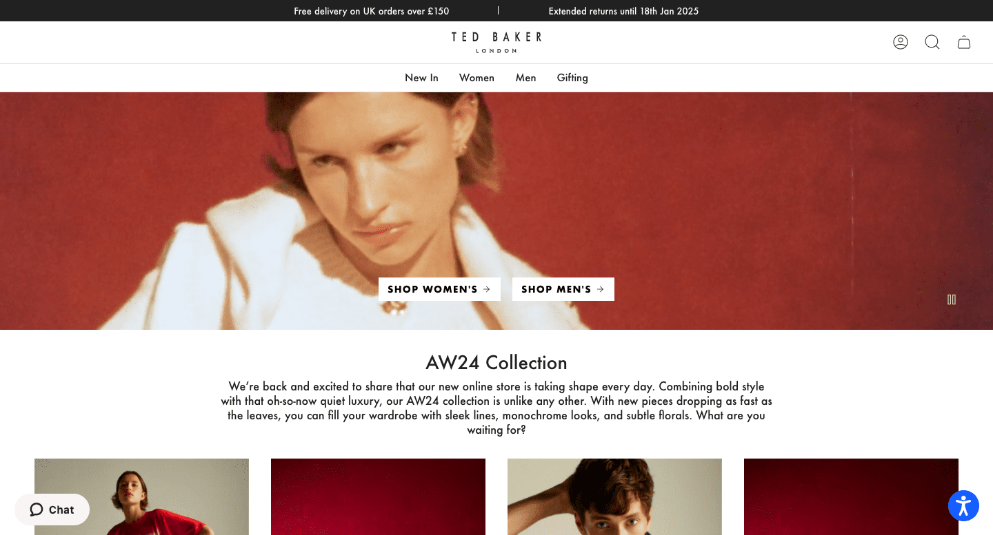 Ted Baker relaunches UK website